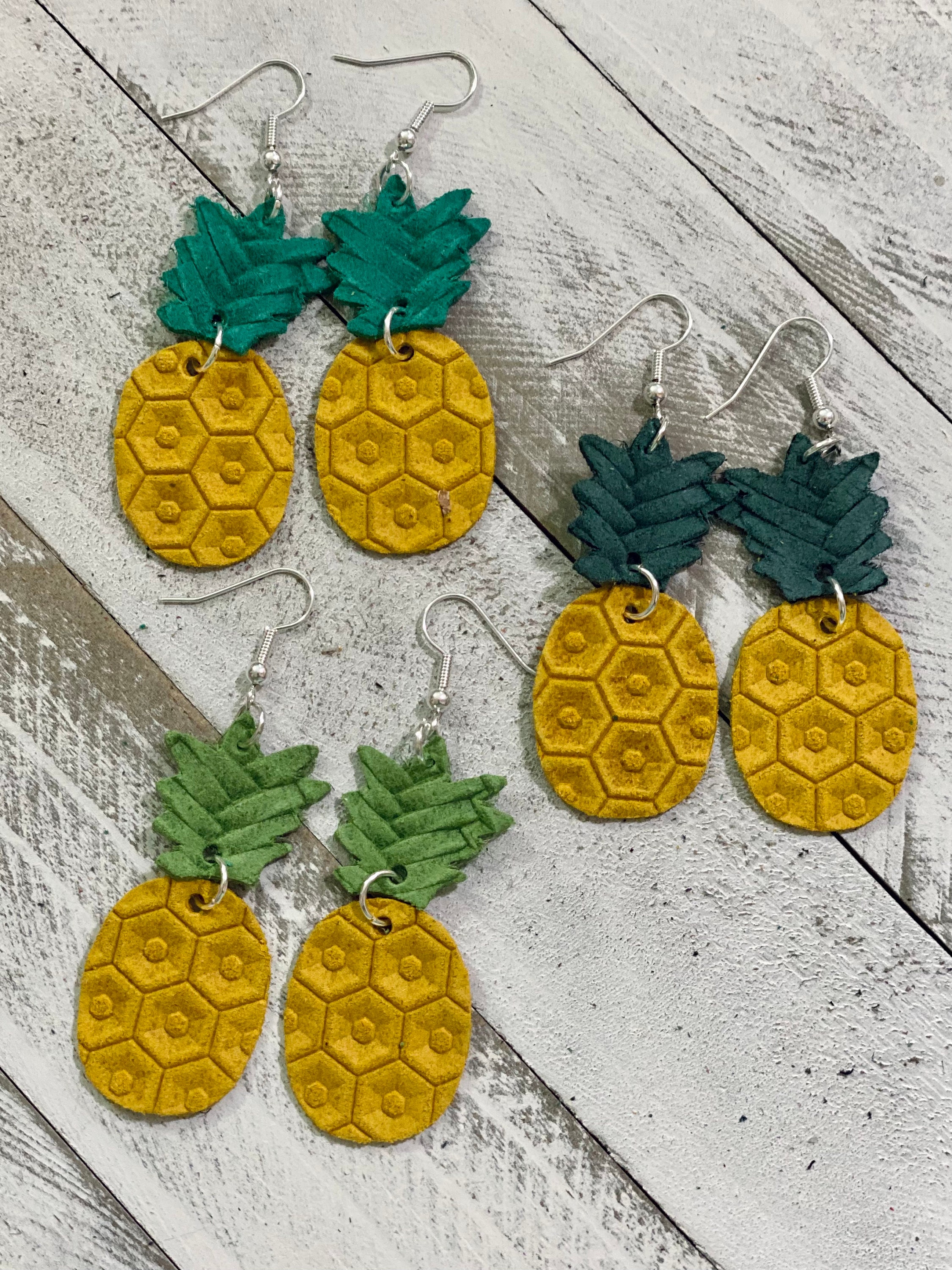 Pineapple earrings pineapple leather earrings pineapple Etsy