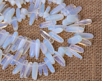 Opalite Tooth Chip Beads - Opalite Nuggets - Polished Opalite Chunk Beads - Opalite Spike Chips - Opalite Gemstone