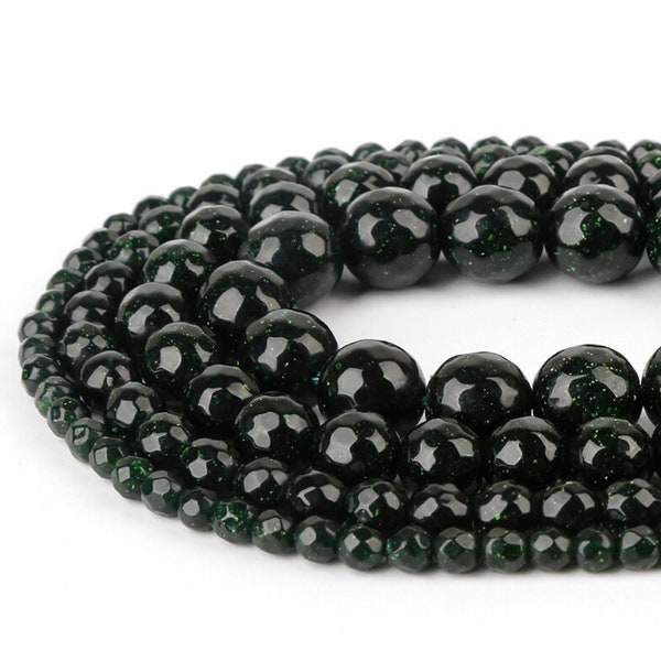 Green Sandstone Beads - 4mm 6mm 8mm 10mm - Faceted Green Sandstone Gemstone - 15" Full Strand - Wholesale Beads - Wholesale Gemstones