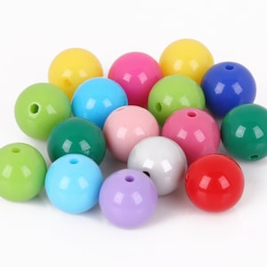 6mm 8mm 10mm Acrylic Round Beads 21 Colors Round Acrylic Balls Gumball Beads Acrylic Bubblegum Beads Plastic Resin Beads Kids Bead image 5