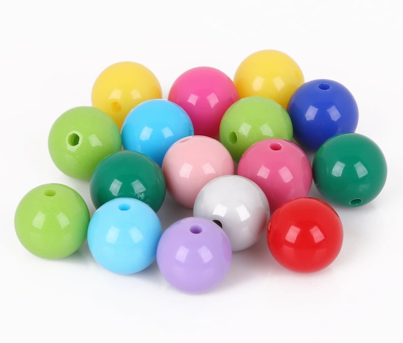 6mm 8mm 10mm Acrylic Round Beads 21 Colors Round Acrylic Balls Gumball Beads Acrylic Bubblegum Beads Plastic Resin Beads Kids Bead image 5