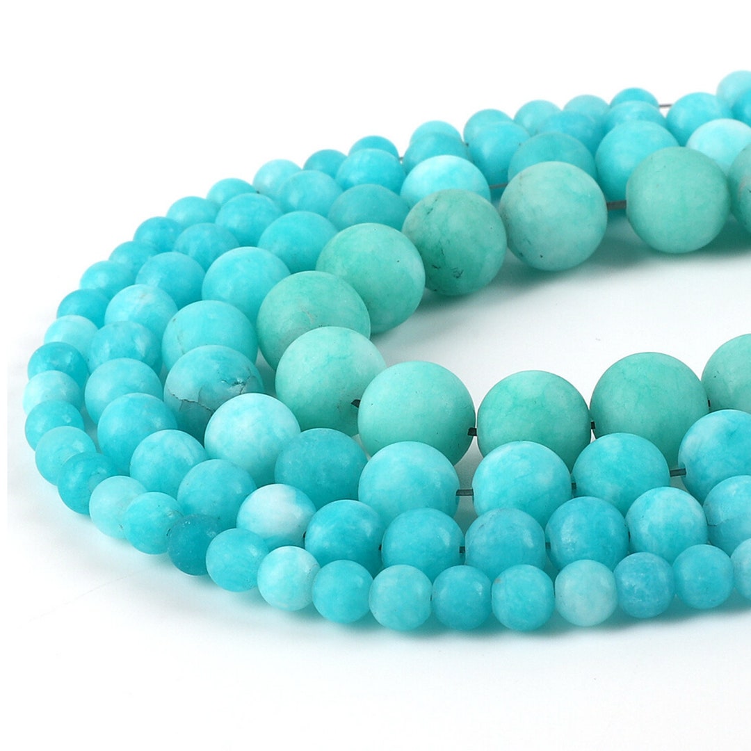 Matte Blue Amazonite Beads 6mm 8mm 10mm 12mm Matte Amazonite Gemstone