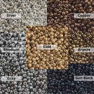 45g 6/0 8/0 or 12/0 Metallic Glass Seed Beads, Metallic Rocailles, Gold Seed Beads, Silver Seed Beads, Bronze Seed Beads, Black Seed Beads