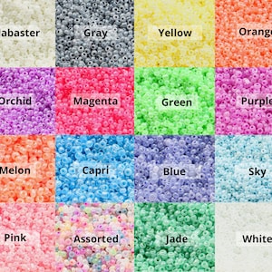 45g 8/0 o 12/0 Ceylon Glass Seed Beads, Ceylon Rocailles, Ceylon Seed Beads, Ceylon Color Seed Beads
