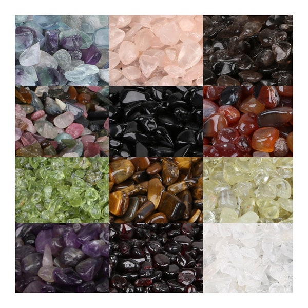 Loose Undrilled Tumbled Natural Stones, Bulk Mini Chips, 4-9 mm: 3.6 oz Bags, Gemstone Chips, Crystal Chips