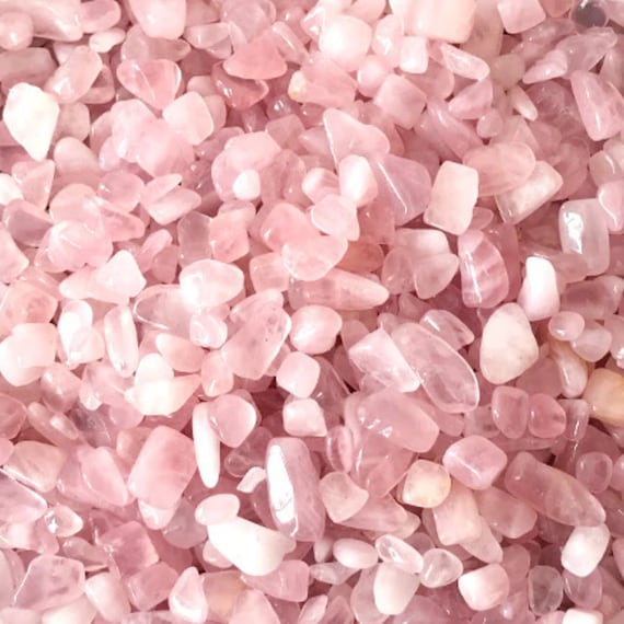 Rose quartz tumbled chips undrilled 60gr or 120gr Home Décor Rocks
