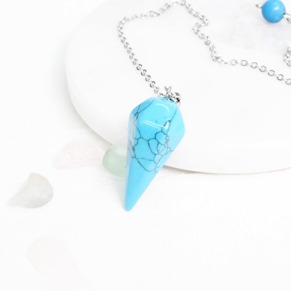 Turquoise Stone Dowser Dowsing Pendulum - Turquoise Dowsing Pendulum - Turquoise Dowser Dowsing Pendulum - Turquoise Silver Dowsing Pendulum