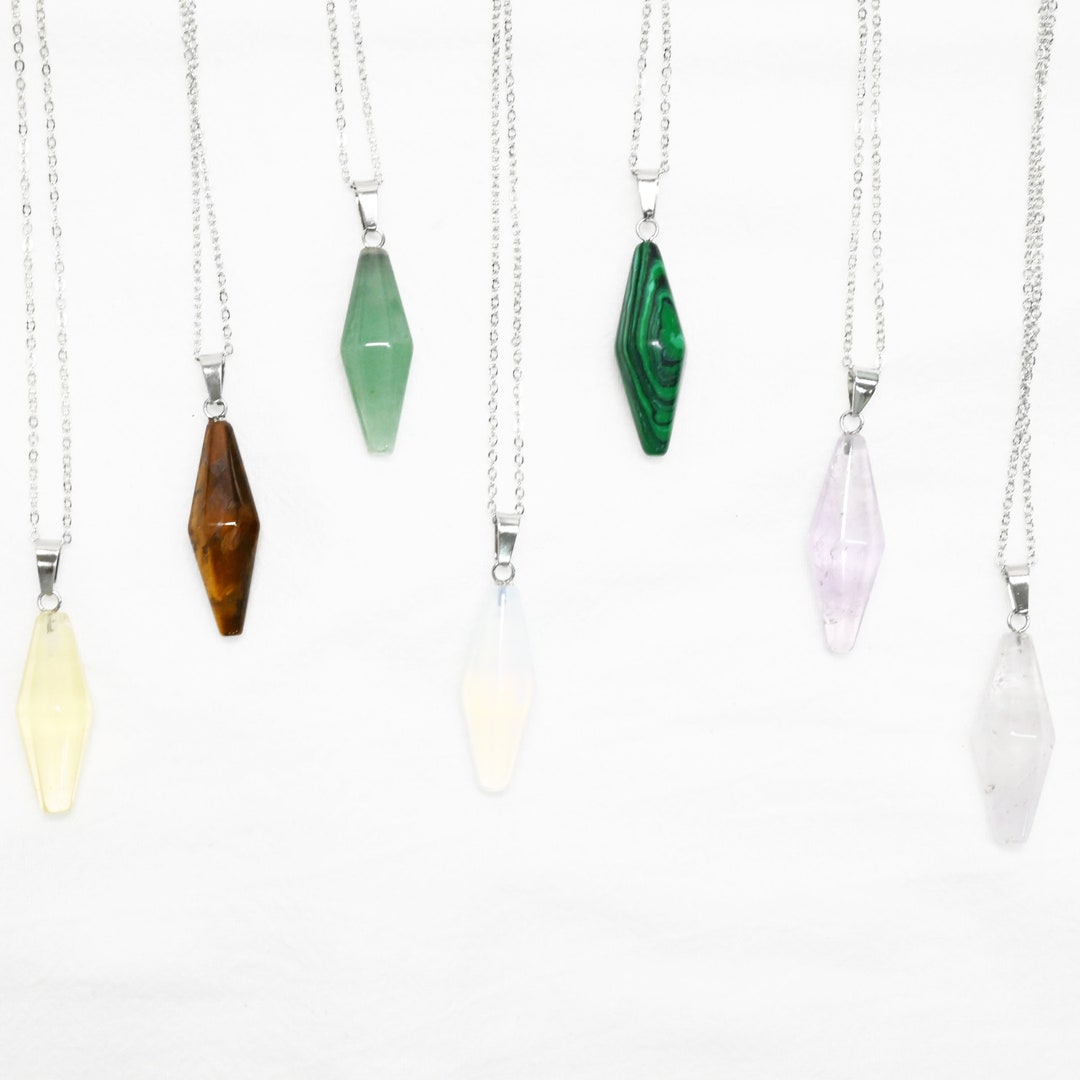 Crystal Pillar Point Necklace Pillar Necklace Crystal Necklace Crystal