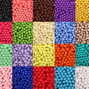 6mm 8mm 10mm Acrylic Round Beads 21 Colors Round Acrylic Balls Gumball Beads Acrylic Bubblegum Beads Plastic Resin Beads Kids Bead image 3