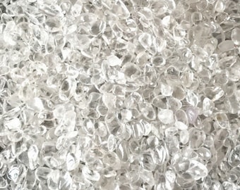 100g of Natural Clear Quartz Chips - Mini Tumbled Clear Quartz Stones - Small Clear Quartz Pebbles - Raw Clear Quartz - Clear Quartz Crystal