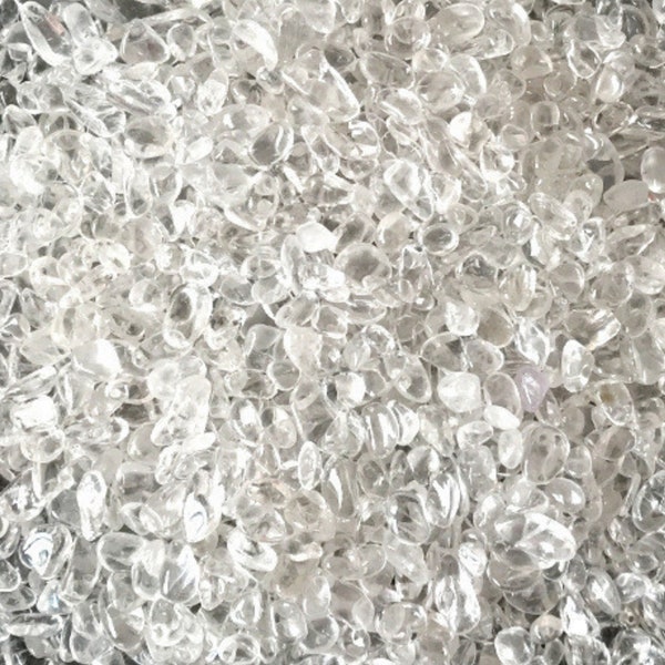 100g of Natural Clear Quartz Chips - Mini Tumbled Clear Quartz Stones - Small Clear Quartz Pebbles - Raw Clear Quartz - Clear Quartz Crystal