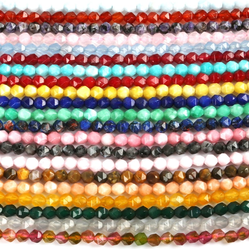 21 Colors of Star Cut Beads 8mm 1.5mm Hole 48 Beads per Etsy