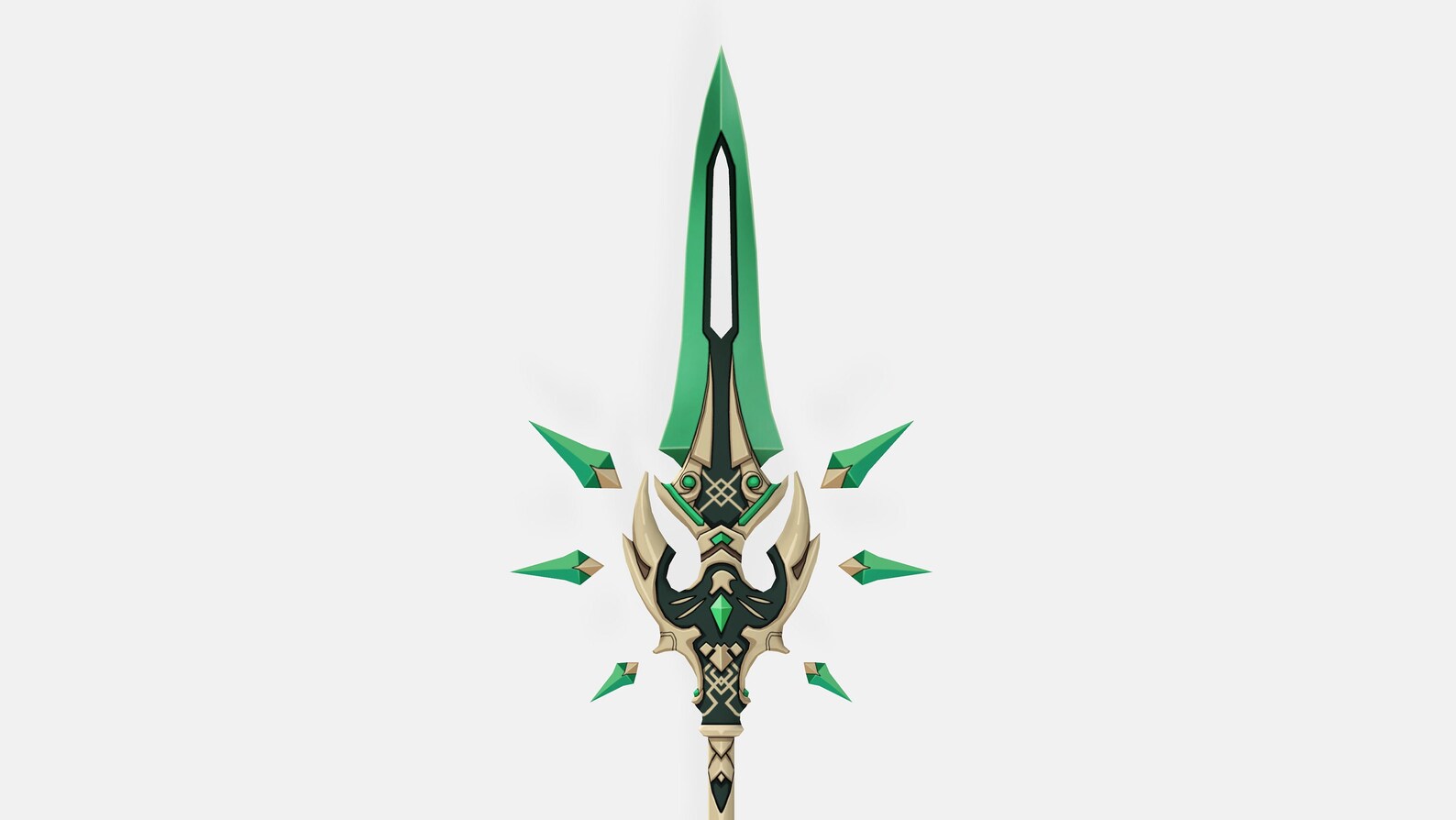Genshin Impact Primordial Jade WingedSpear Digital 3D