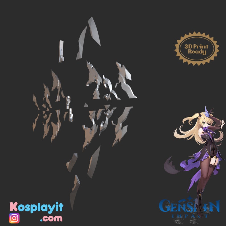 Genshin Impact Fischl Rust Bow Digital 3D Model File Etsy India