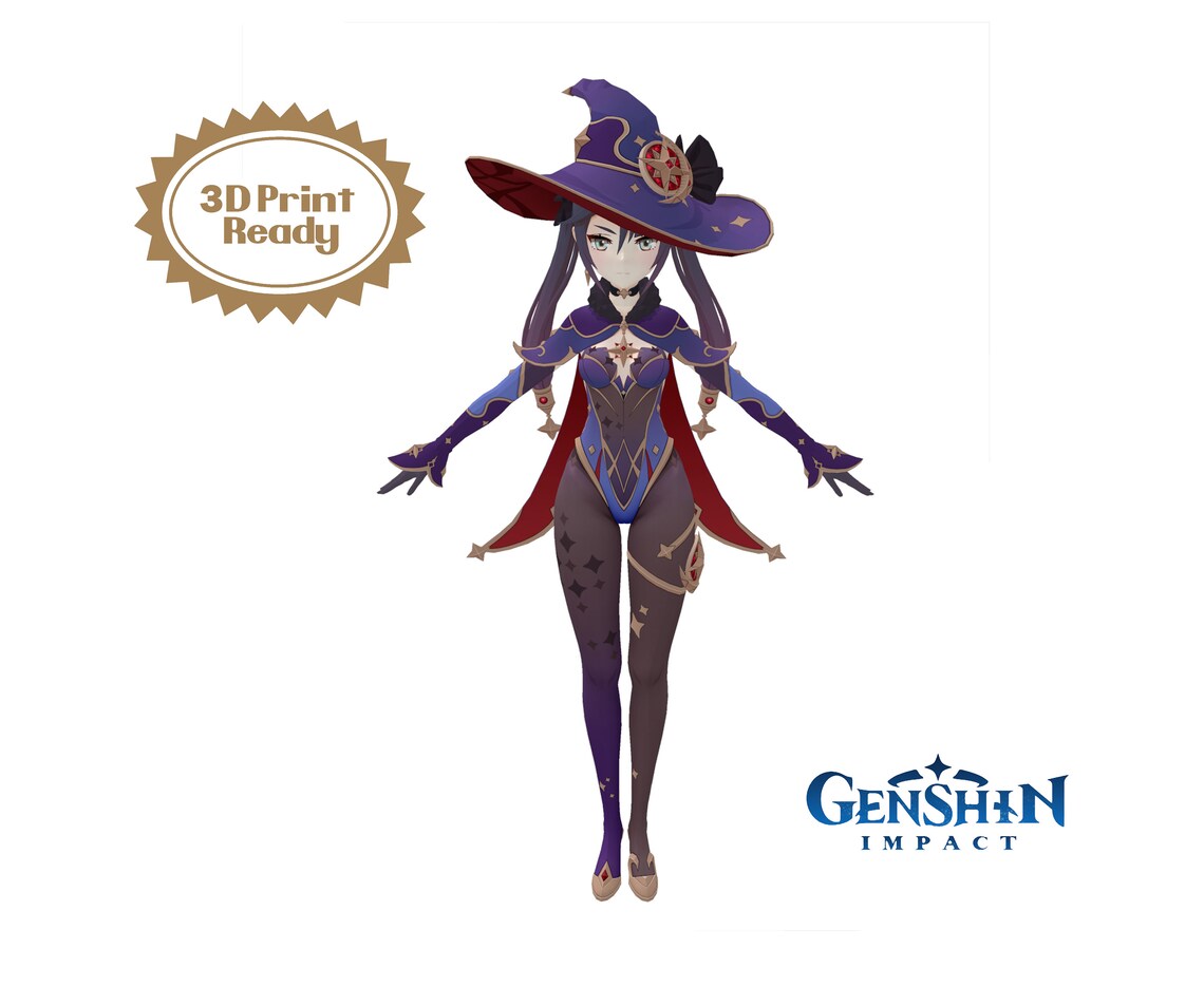 Genshin Impact Mona Cosplay Digital 3D Model Character | Etsy