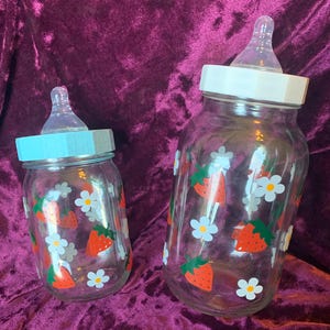 Strawberry wildflower adult baby bottle (custom color available)