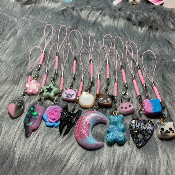 Kawaii and creepy cute phone charms Etsy