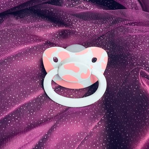 Cow print ADULT pacifier custom color image 1