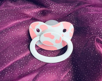 Cow print ADULT pacifier (custom color)