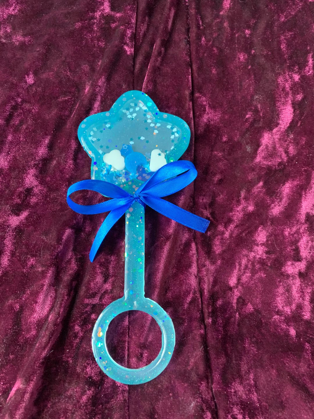 Blue Sky Themed Star Resin Rattle/shaker Wand - Etsy