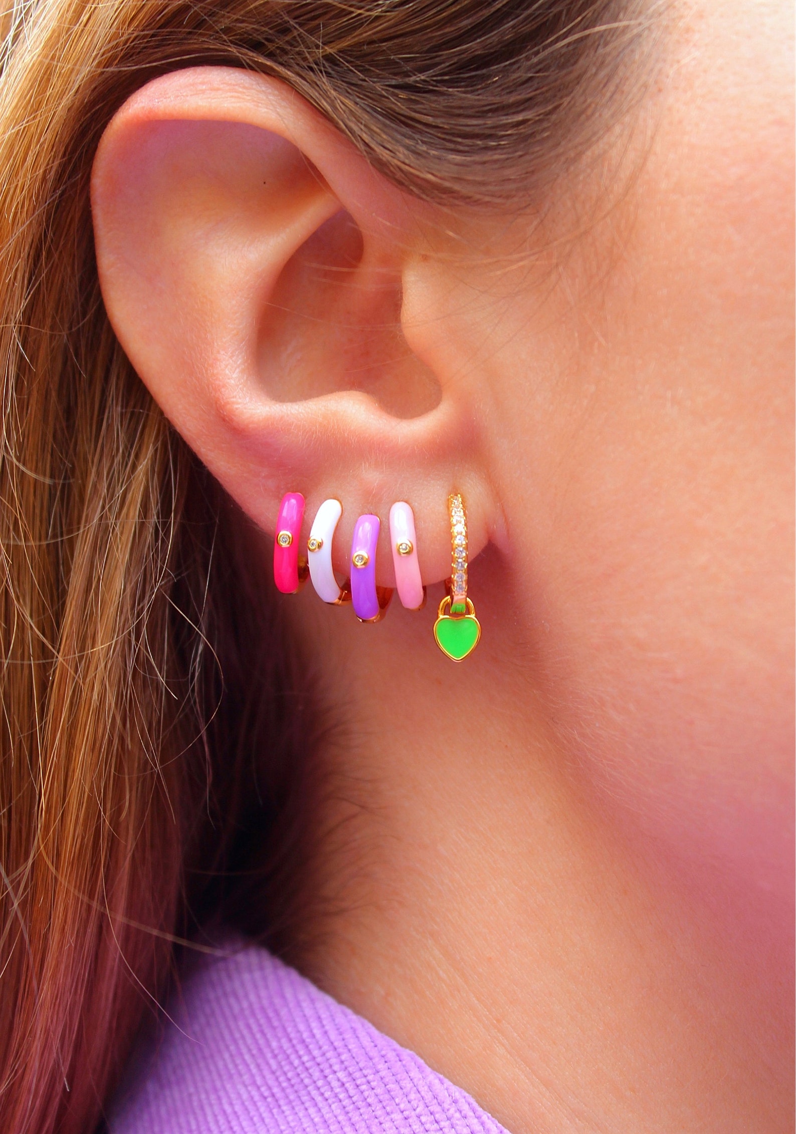 Sterling Silver Huggie Earringenamel Huggies Trendy Huggies Etsy