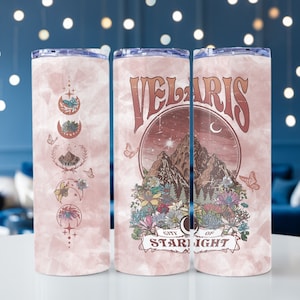 Acotar Velaris inspired 20oz skinny tumbler, a court of thorns and roses, Sarah J Maas inspired, booktok, booklover, gif for her book covers