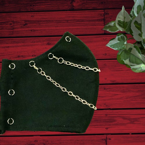 Chains - Alt -  Adjustable face mask- filter pocket- Adults- Unisex- High Quality-Made in the USA- Reusable-Washable- fashion