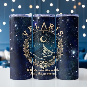 Acotar Velaris inspired 20oz skinny tumbler, a court of thorns and roses, Sarah J Maas inspired, booktok, booklover, gif for her book covers