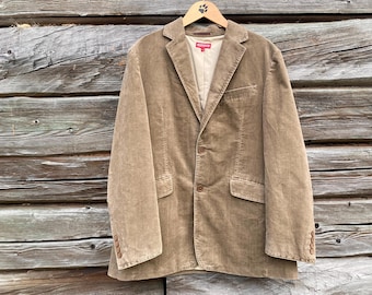 Vintage REDWOOD Corduroy Blazer, 100% cotton Soft Ribbed Velvet, size L/52