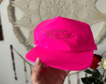 Los Angeles RAIDERS 80s hot pink adjustable hat