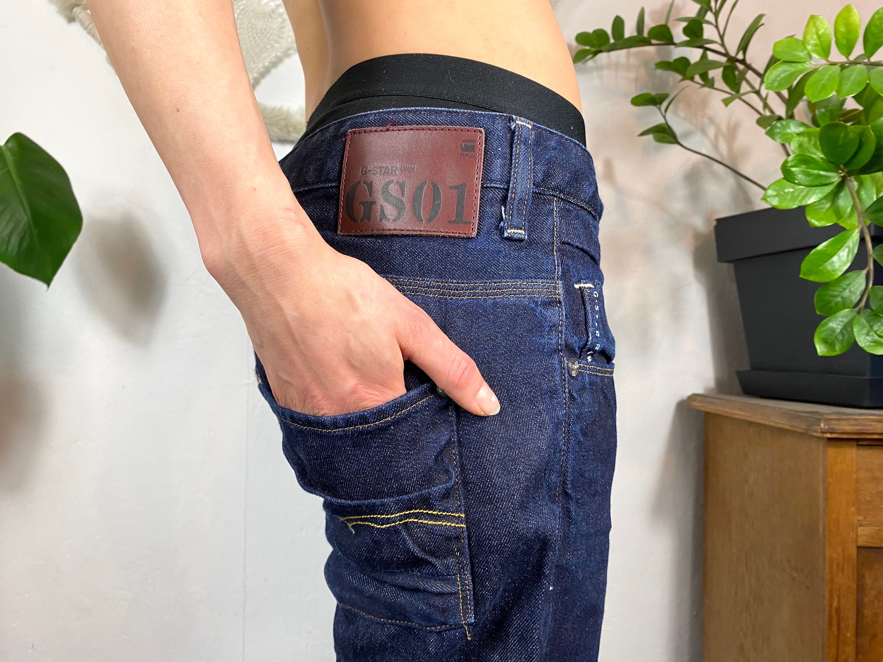 ヴィンテージ G-Star Raw ジーンズ：ダークブルーデニム、ストリート 