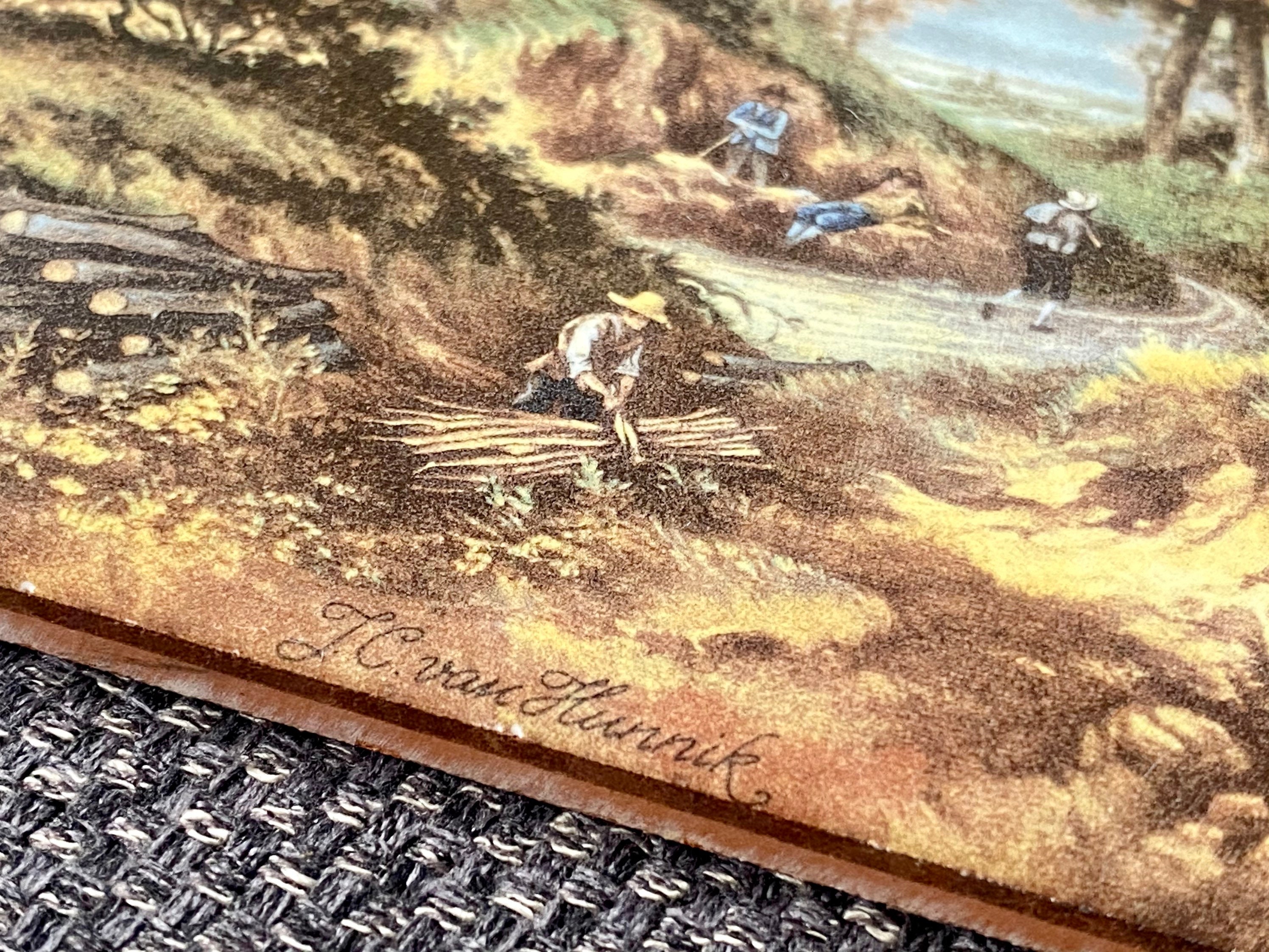 ヴィンテージ J C van Hunnik タイルアート：オランダの田園風景画（15