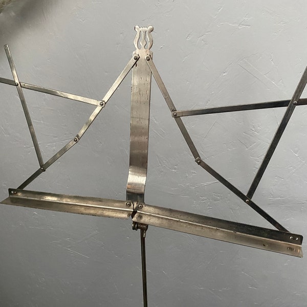 Vintage rustic Metal Music Stand - Orchestra - Partition Stand - Foldable Music Stand