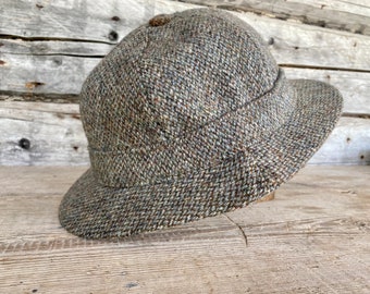 Chapeau Sherlocks HARIS TWEED fabriqué en Écosse, couvre-chef rétro en laine pour hommes, taille 59, 7 1/4