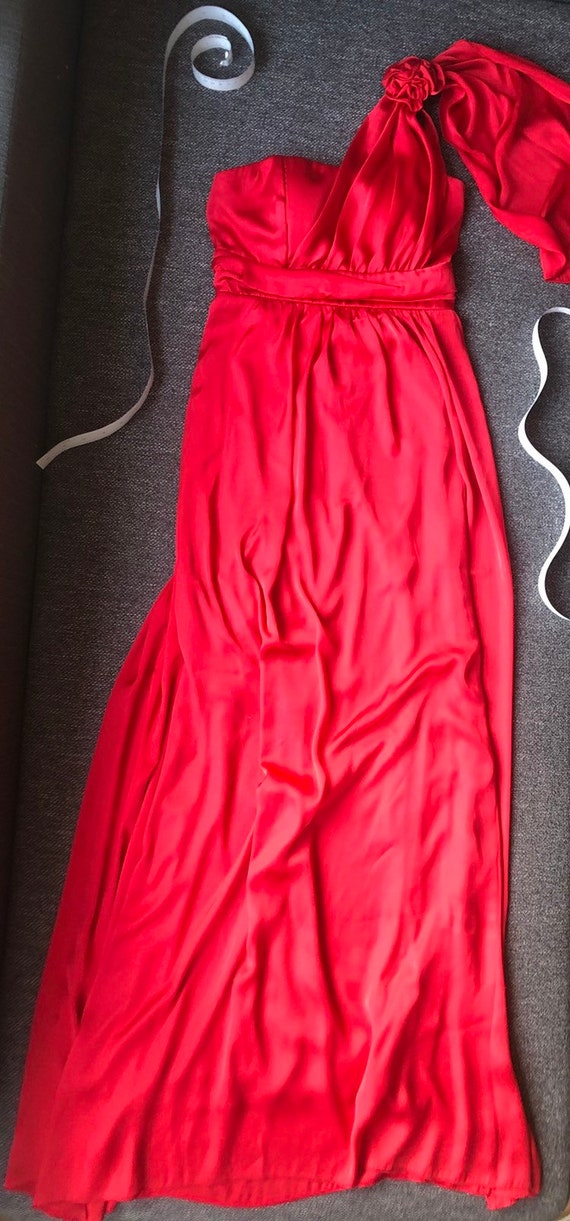 Millenium Red Prom dress, vintage long red dress … - image 5