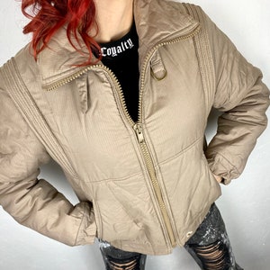 Vintage jacket from LUHTA 80s, vintage zipper jacket warm, cosmic vibe , armpit ventilation, windbreaker beige jacket, size S/M image 2