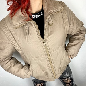 Autumn jacket from LUHTA 80s, vintage zipper jacket warm, cosmic vibe , armpit ventilation, windbreaker beige jacket, size S/M