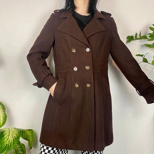 Vintage wool coat from ESMARA , warm winter coat,  double breasted l collared coat , woolen coat, size 42, GB16, F44