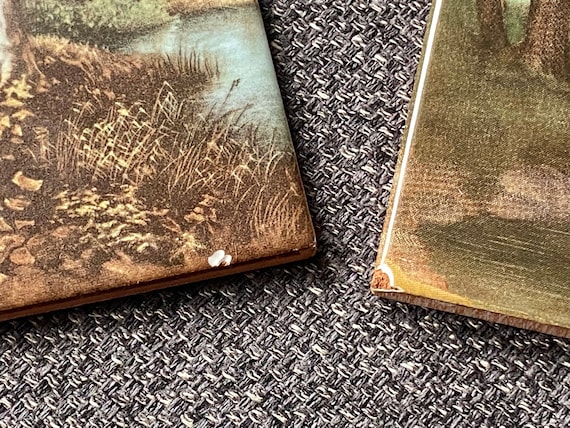 Vintage J C Van Hunnik Tile Art: Dutch Countryside Painting (15x15