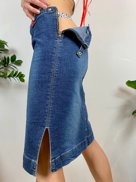 Miss Sixty Skirt, denim bottoms, Blue vintage mid… - image 3