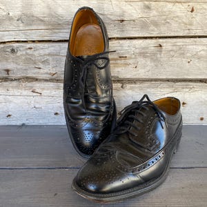 Vintage LOTUS Black Leather Oxford Shoes - UK6.5