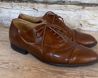 Vintage Brown Leather Dress Shoes - TYCOONS - Size 9