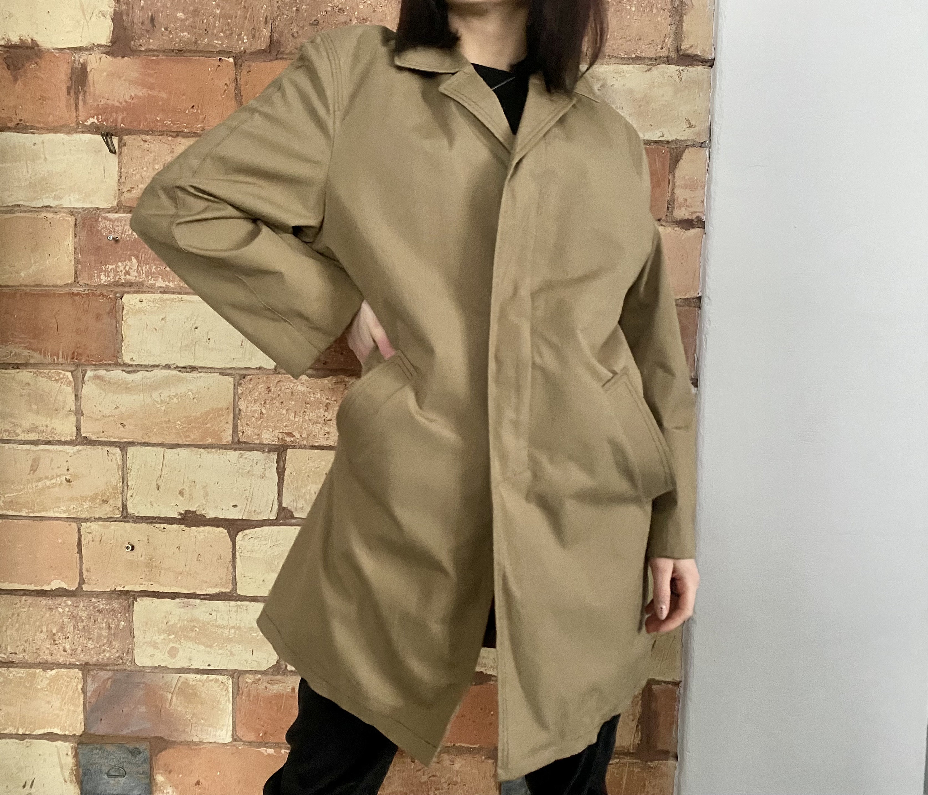 Mens Padded Trench Coat With Zip in Eco Fur Padding, Zipper