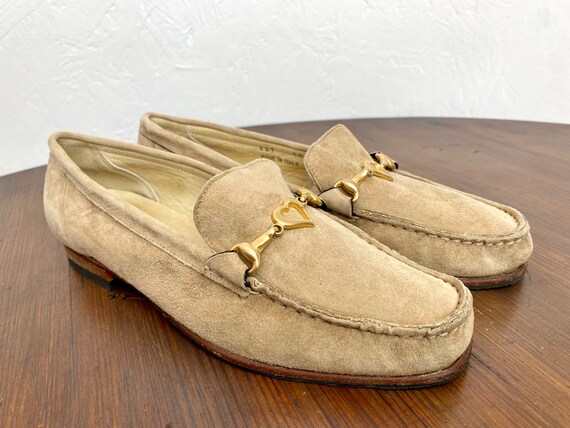 Vintage moccasins beige suede leather from HB mad… - image 6