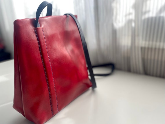 Vintage red bag from CB Collection Made in ITALY,… - image 6