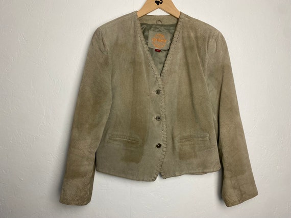 Greenish leather blazer jacket from Petroff, West… - image 1