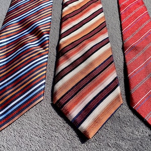 Striped multicolor necktie SET  /  vintage Collection TIE Men necktie Classic gentleman art expression