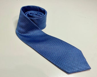 Vintage Blue SOPRANO Exclusive silk minimal cross pattern Neck Tie, Geometric patter, men’s necktie, Adult tie.