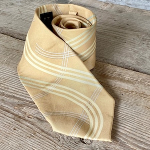 Sand abstract necktie vintage blue from MARJA KURKI, Men’s Neck tie, Avantgarde tie, line pattern