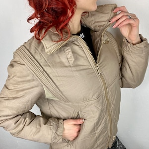 Vintage jacket from LUHTA 80s, vintage zipper jacket warm, cosmic vibe , armpit ventilation, windbreaker beige jacket, size S/M image 1